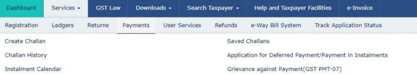 Payment and Challans