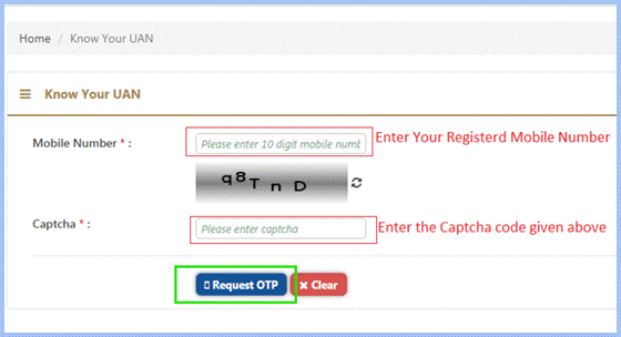 Enter your registered mobile number