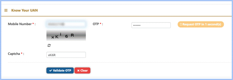 Verify the OTP received on your mobile